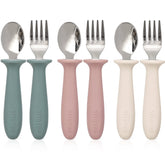 VITEVER toddler utensils with colorful spoons and forks for independent eating