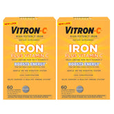 Vitron-C bottle with tablets on a clean surface for easy daily iron support.