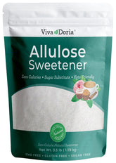 Viva Doria Allulose Sweetener bottle front view showing zero-calorie sweetness for coffee and tea.