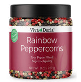 Viva Doria Rainbow Blend peppercorns in a bottle for fresh flavor