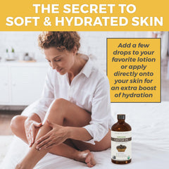 Viva Naturals Castor Oil on the skin for moisturized smoothness.