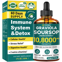 vivcmin graviola soursop leaf extract bottle showing natural formula for daily wellness support