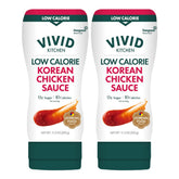 VIVID KITCHEN Korean Chicken Sauce bottle closeup for easy marinades.