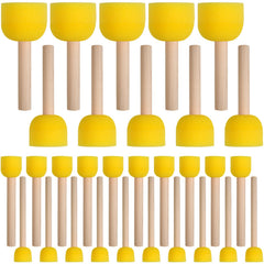 Vivinin 30-piece round sponge brush set in packaging, ideal for starter art projects.