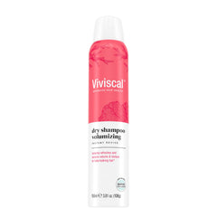 Viviscal volumizing dry shampoo bottle boosts volume and freshness