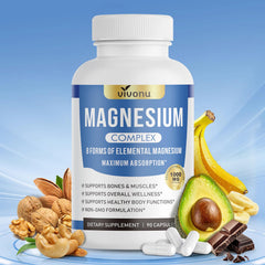 VivoNu 1000mg Magnesium Complex bottle showing eight forms for daily energy
