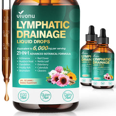 VivoNu 21-in-1 lymph drainage drops bottle for daily immune and lymph support
