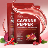 VivoNu Cayenne Pepper Softgels bottle front, designed for daily vein and heart support.