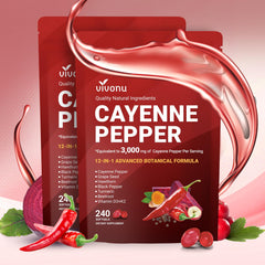 VivoNu Cayenne Pepper Softgels bottle front, designed for daily vein and heart support.