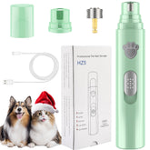 VIWIK dog nail grinder shows three ports for small to large dogs, enabling precise trimming.