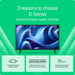 VIZIO D24f-J09 1080p display for crisp everyday viewing