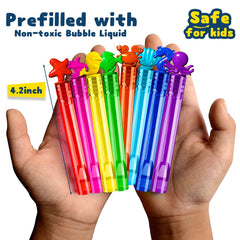 VKTEN sea mini bubble wand with seahorse motif, great for birthday party prizes.