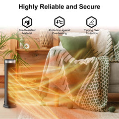 VOCRS space heater top touchscreen lets you adjust settings without reaching across the room.