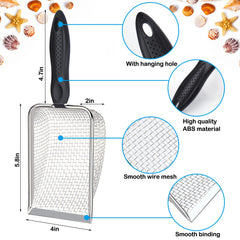Vodolo sand filter shovel showing durable stainless grid