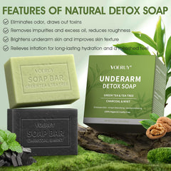 VOERUY activated charcoal mint soap bar for odor control and deep cleansing
