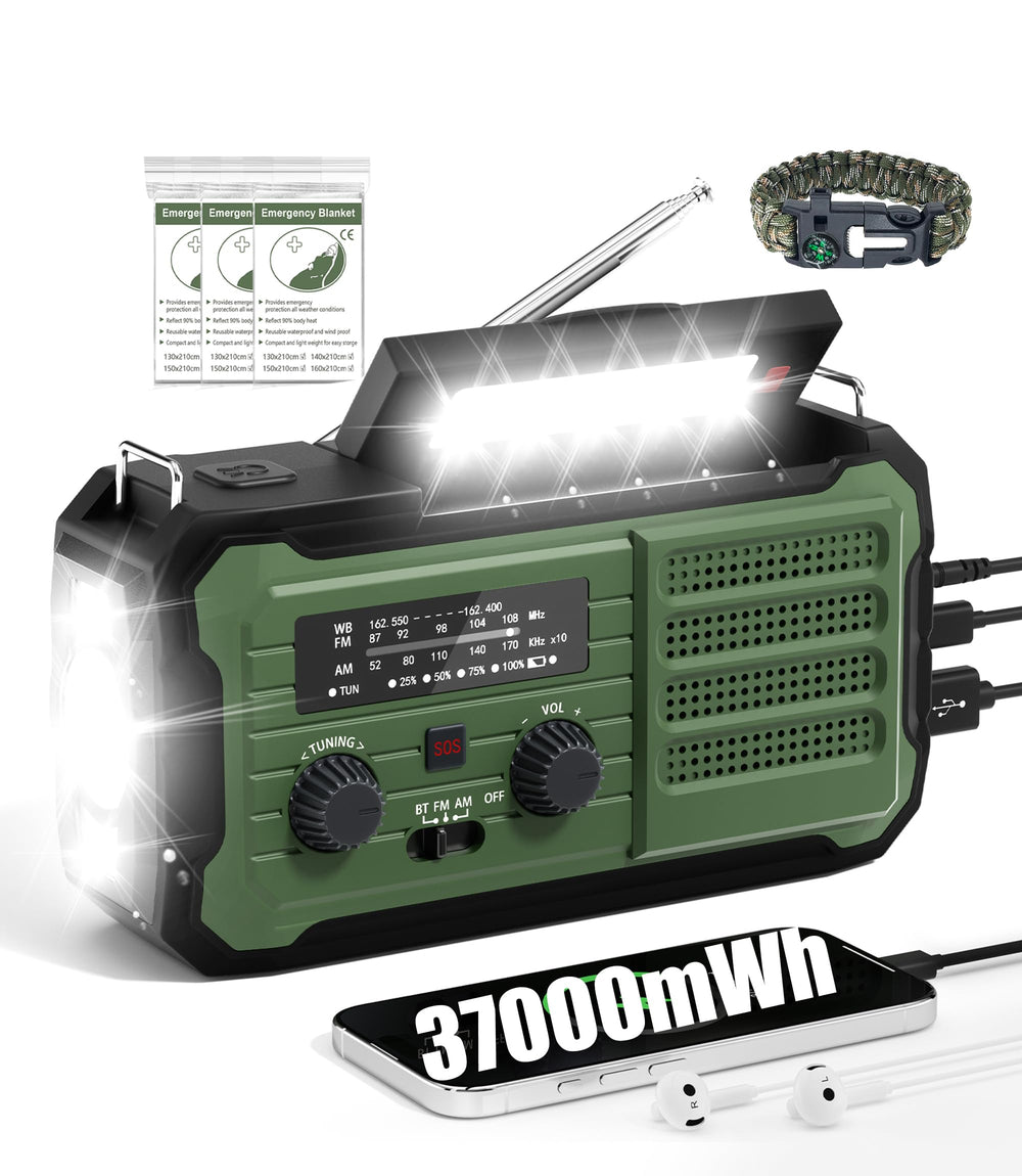 Vokida emergency radio with hand crank for reliable power during outages.
