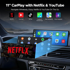 Volam interface with built-in Netflix and YouTube apps for roadside streaming.