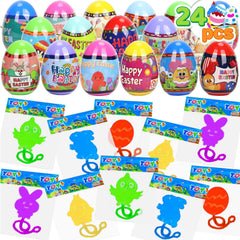 VOMAOK 24pcs Easter eggs with sticky hands, colorful set for Easter egg hunts
