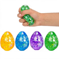 VOMAOK Easter egg stress ball blue glitter, ideal for tactile play and focus.
