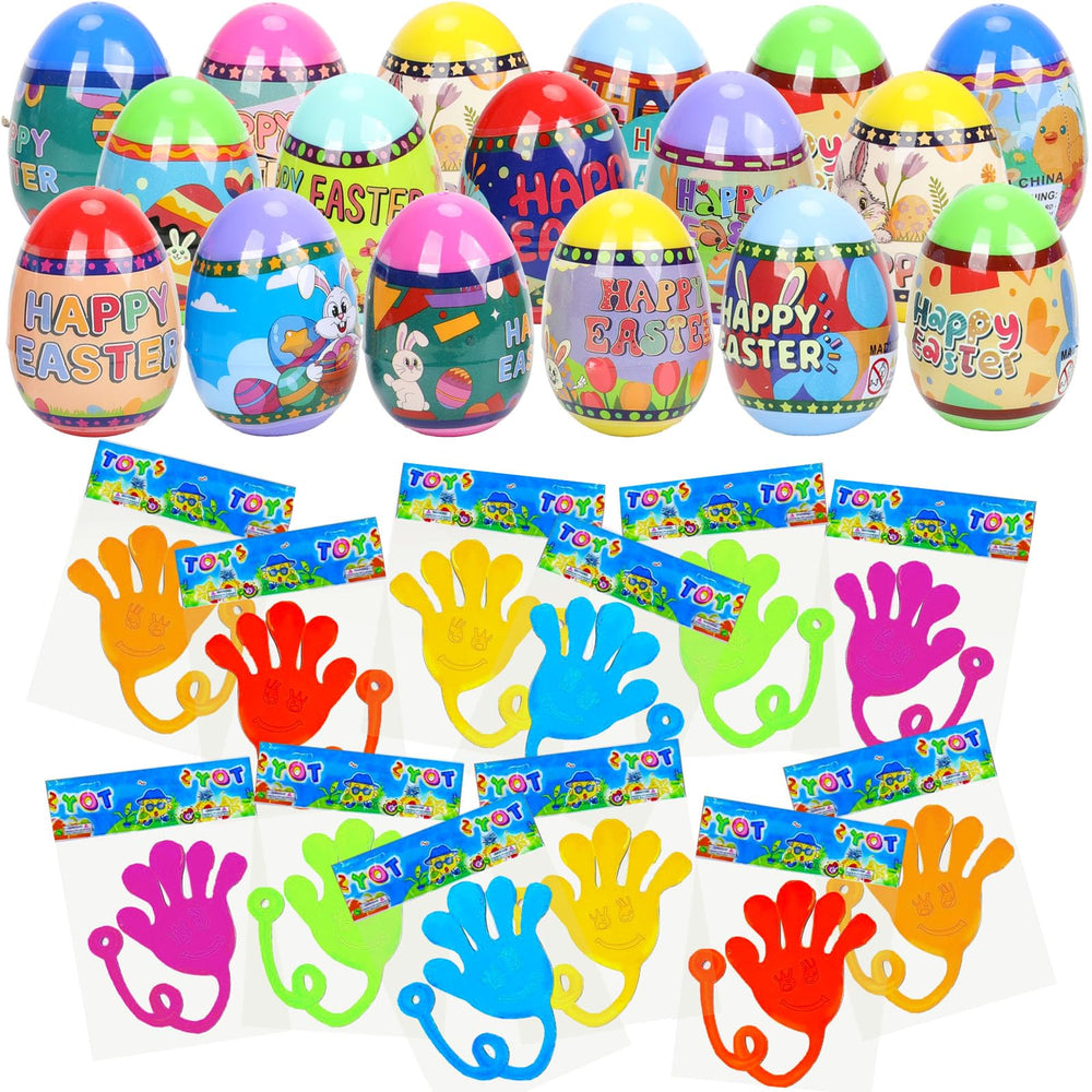 VOMAOK Easter eggs with sticky hands inside, perfect for active Easter egg hunts.