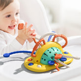 VoMii high chair toy with suction cup for secure mealtime play.