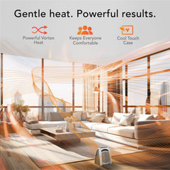 Vornado AVH10 thermostat control makes setting temperatures easy for cozy rooms.