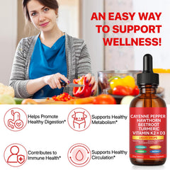 Vortexonix Cayenne Drops label close-up highlighting vegan ingredients.