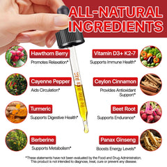 Vortexonix liquid Cayenne Drops pour demonstrates easy, convenient dosing.