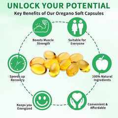 Vortexonix Oil of Oregano Softgels bottle back detailing ingredients and serving size.
