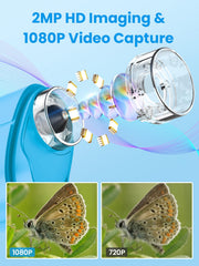 Vorth kids microscope eight LED lights illuminate scenes clearly for kids.