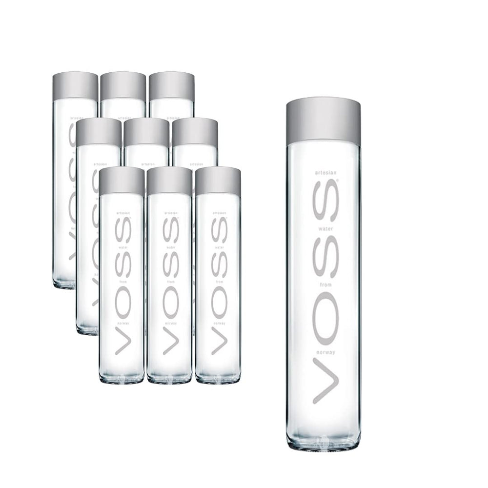 VOSS artesian still water bottle showing pristine Norwegian purity.