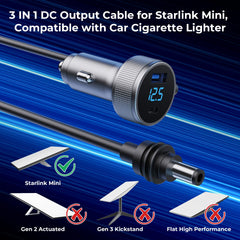 Vostolobo Starlink Mini power supply adapts to 12V-24V in cars and trucks.