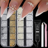 VOTACOS nail pearls two-box set with glue for at-home salon results