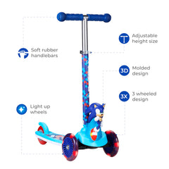 Voyager Sonic Hedgehog scooter side view with LED deck for vibrant rides
