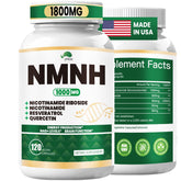 VPKIN NMNH bottle front displaying 120 vegan capsules for daily NAD+ support