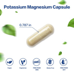 VPKIN Potassium Magnesium capsules close-up highlights vegan minerals for balanced health.