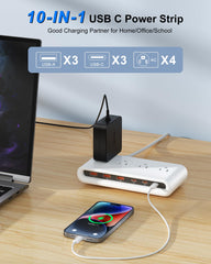 VPSUN power strip USB-C PD20W port enables fast charging for compatible devices.