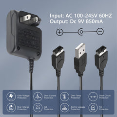 Vranzoral GBA-SP Charger cable and adapter ready for USB and wall charging for flexibility.