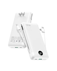 VRURC power bank front view showing compact 20000mAh design for daily charging.