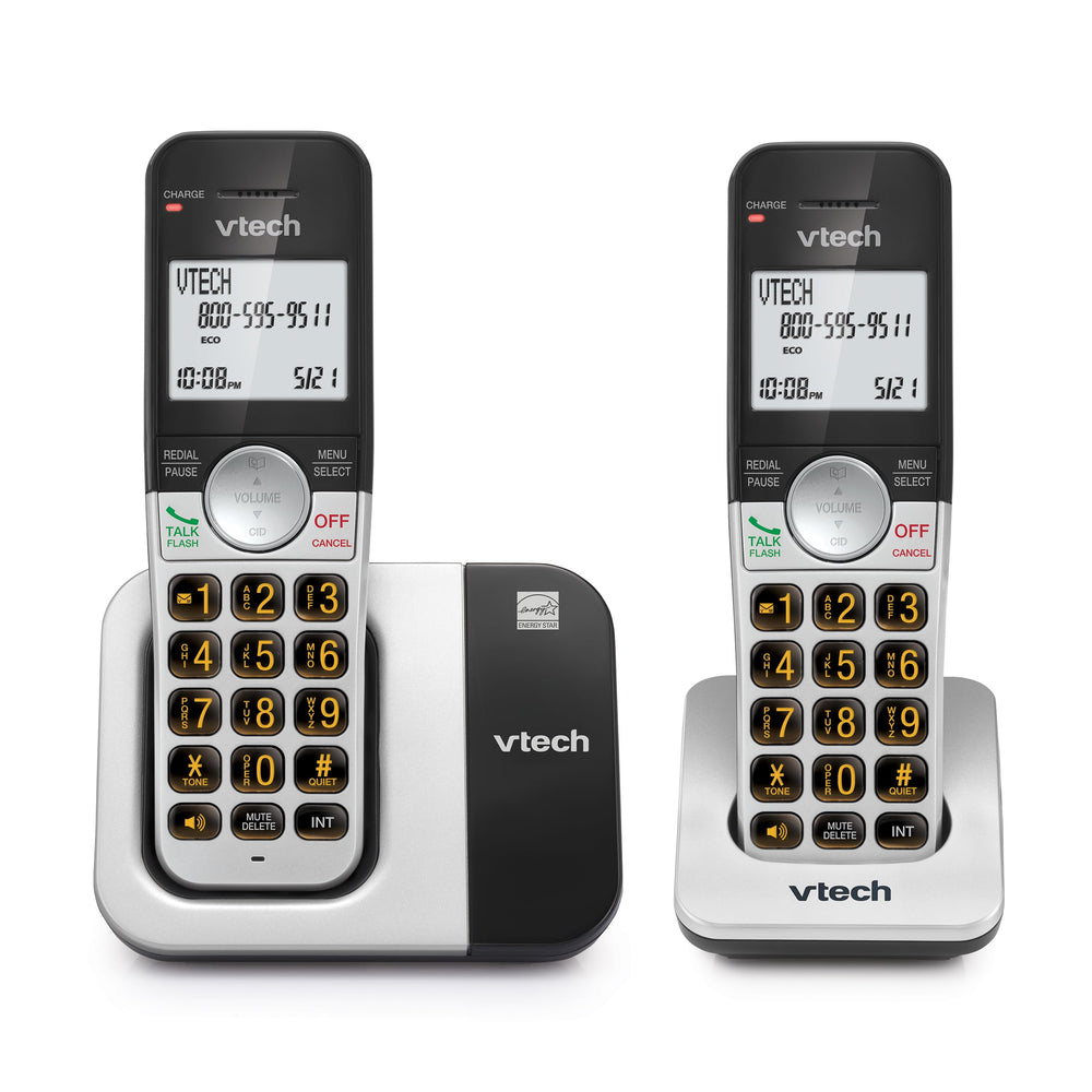 VTech VG231-2 display close-up with large white backlit digits for easy reading.