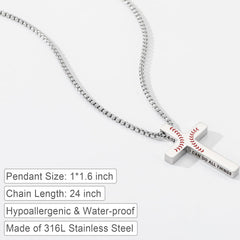 VULETO Baseball Cross Necklace packaging shows gift-ready presentation.