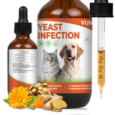 Bouteille de gouttes VUN au saumon pour chiens et chats, administration facile.