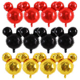 Vuzvuv mouse-head balloon in black-red-gold for striking party backdrops and photo moments