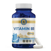 Vykee Nutrition Vitamin B1 capsules bottle highlighting 500 mg thiamine for energy support