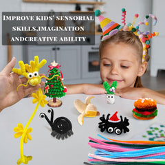 VZF pipe cleaners in green, red, yellow for bright DIY art projects.