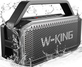 W-KING loud Bluetooth speaker front view showing immersive sound