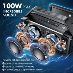 W-KING speaker with portable handle for easy transport
