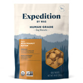 Wag Expedition 10oz peanut butter dog biscuits in a pack-shot.