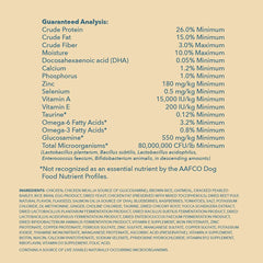 WAG bag and spill showing no corn, wheat, or soy in the formula