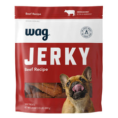 WAG Soft & Tender American Jerky Beef in a 24oz bag, easy to portion for training